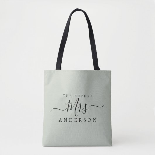 Future Mrs. Chic Script Individuelle Name Bride To Tasche (Vorderseite)