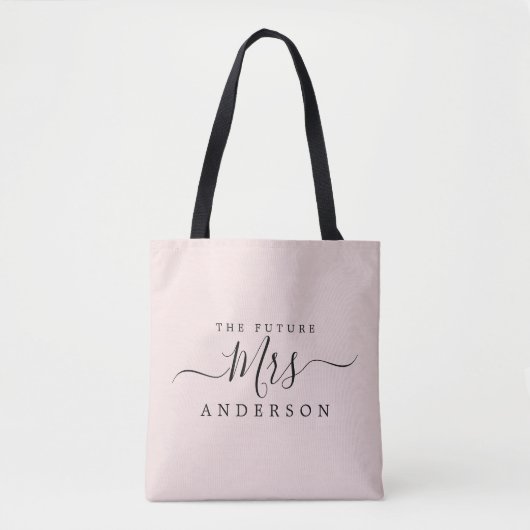 Future Mrs. Chic Script Individuelle Name Bride To Tasche (Vorderseite)