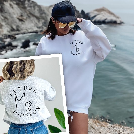 Future Mrs Custom Verlobung Gift Trendy Crewneck Sweatshirt