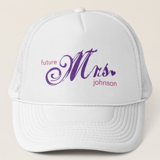 Future Mrs. Customizable Hat Truckerkappe (Vorderseite)