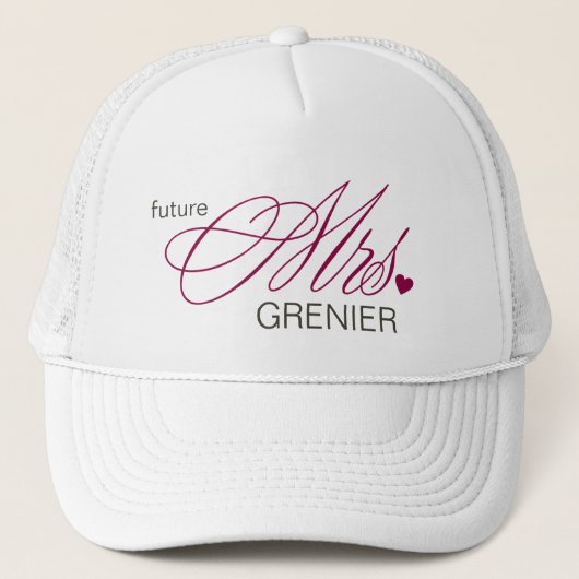 Future Mrs. Customizable Hat Truckerkappe (Vorderseite)