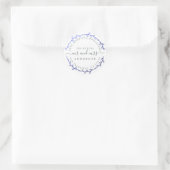 Future Mrs Dark Blue Wreath Wedding Rücksendeadres Runder Aufkleber (Tasche)