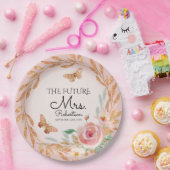Future Mrs Elegant Blush Floral Watercolor Bridal Pappteller (Party)