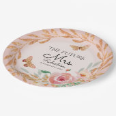 Future Mrs Elegant Blush Floral Watercolor Bridal Pappteller (Schrägansicht)