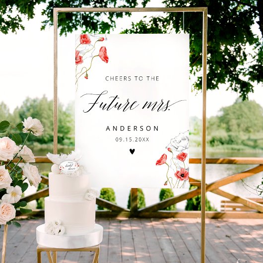 Future Mrs Elegant Calligraphy Brautparty Sign Poster
