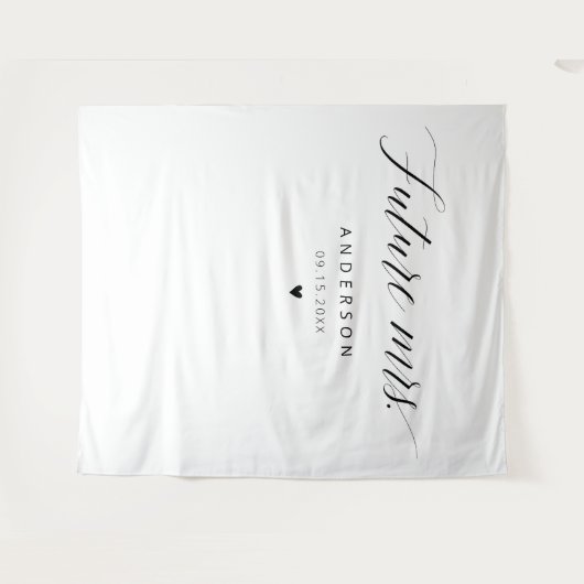Future Mrs Elegant Calligraphy Brautparty Wandteppich (Vorderseite (Horizontal))