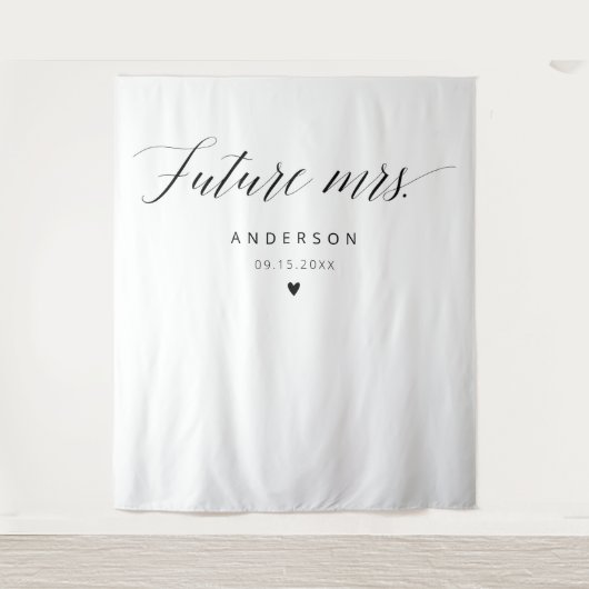 Future Mrs Elegant Calligraphy Brautparty Wandteppich (Vorderseite)
