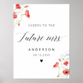 Future Mrs. Elegant Calligraphy Bridal Shower Sign Poster (Vorne)