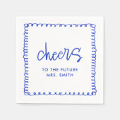 Future Mrs. French Blue Brautparty Cheers Serviette (Vorderseite)