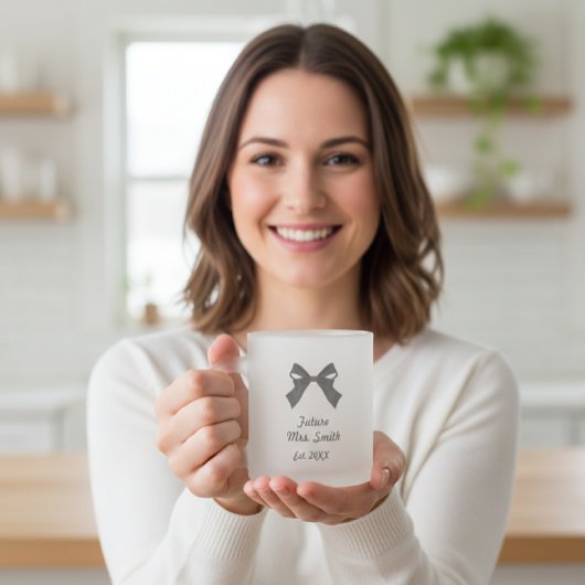Future Mrs Glass Mug, Engaged Coffee Mug, Bride Mattglastasse