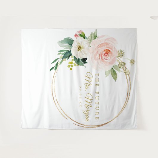 Future Mrs Gold Brautparty Backdrop Foto Stand Wandteppich (Vorderseite (Horizontal))