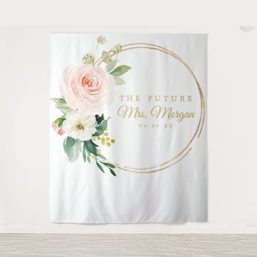 Future Mrs Gold Brautparty Backdrop Foto Stand Wandteppich (Vorderseite)