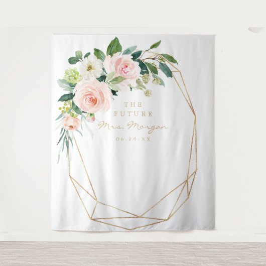 Future Mrs Gold Brautparty Backdrop Foto Stand Wandteppich (Vorderseite)