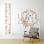 Future Mrs Gold Floral Backdrop Brautparty Wandteppich (Beispiel (Horizontal))