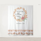 Future Mrs Gold Floral Backdrop Brautparty Wandteppich (Vorderseite)