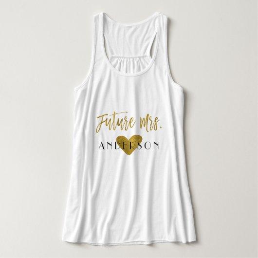 Future Mrs Gold Foil and White with Heart Tank Top (Design Vorderseite)