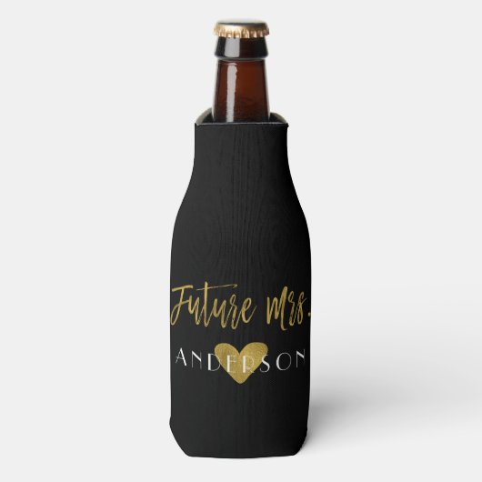 Future Mrs Gold Foil Bride Flasche Cooler Flaschenkühler (Flaschenvorderseite)