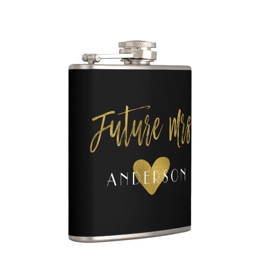 Future Mrs Gold Foil Bride Flask Flachmann (Rechts)