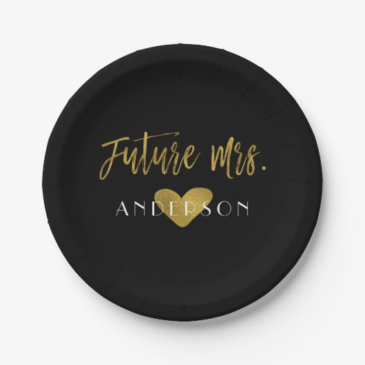Future Mrs Gold Foil Bride Party Teller (Vorderseite)