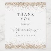 Future Mrs Gold Glitzer Brautparty Vielen Dank Weinetikett (Einzelnes Label)