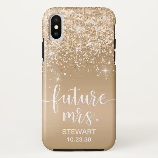 Future Mrs Gold Glitzer Case-Mate iPhone Case (Rückseite)