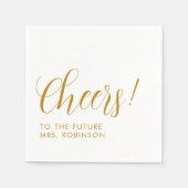 Future Mrs Gold Script Modernes Brautparty Serviette (Vorderseite)