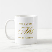 Future Mrs Gold Script Wedding Monogram Kaffeetasse (Links)
