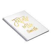 Future Mrs Gold Script Wedding Planning Modern Notizblock (Rechte Seite)