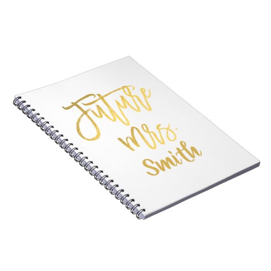 Future Mrs Gold Script Wedding Planning Modern Notizblock (Rechte Seite)