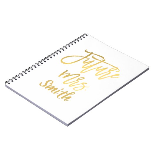 Future Mrs Gold Script Wedding Planning Modern Notizblock (Linke Seite)