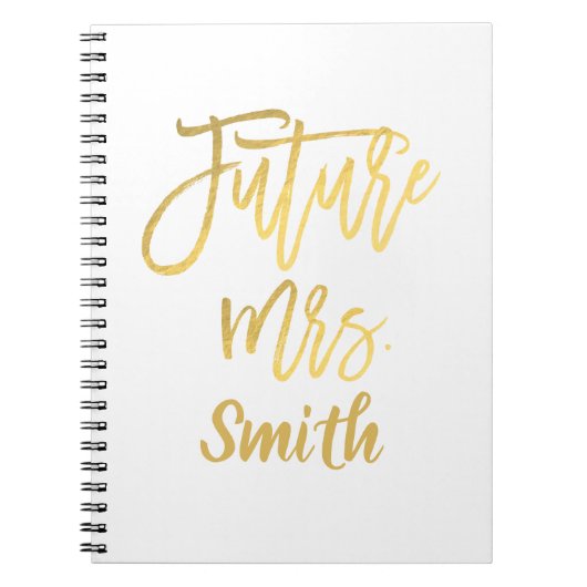Future Mrs Gold Script Wedding Planning Modern Notizblock (Vorderseite)
