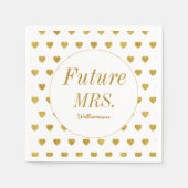 Future Mrs Gold White Brautparty Serviette (Vorderseite)