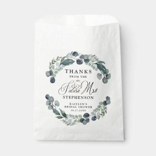 Future Mrs. Greenery Brautparty Vielen Dank Geschenktütchen (Vorderseite)