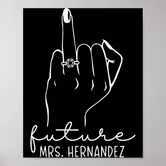 Future Mrs. Hernandez New Bridal To Be Fiance Bach Poster (Vorne)