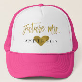 Future Mrs. Imitats Gold Foil and Pink with Heart Truckerkappe (Vorderseite)