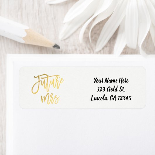 Future Mrs. Imitats Gold Foil Moderne Drehbuchschi (Insitu)