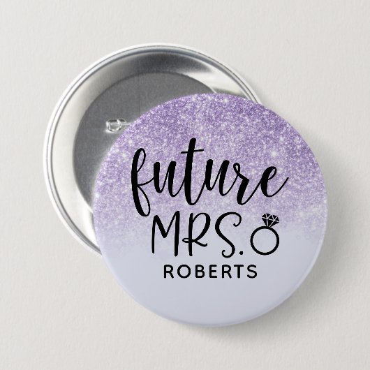 Future Mrs Lila Glitzer Button (Vorne & Hinten)