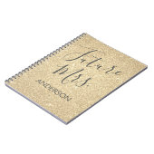 Future Mrs Luxury Gold Sparkle Glitzer Notizblock (Linke Seite)