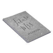 Future Mrs Luxury Silver Sparkle Glitzer Notizblock (Rechte Seite)