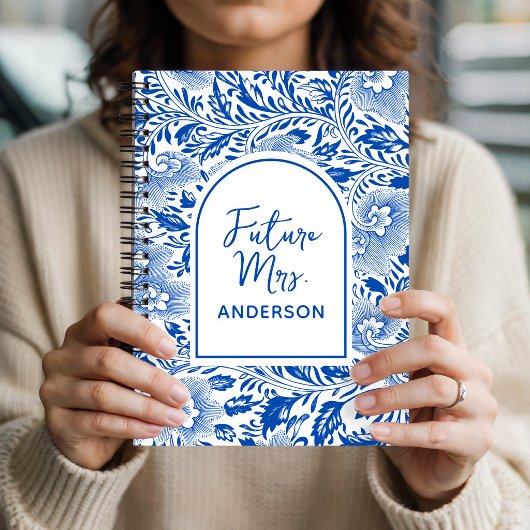 Future Mrs | Maßgeschneiderte blaue Chinoiserie Ho Notizblock