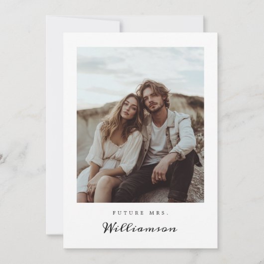 Future Mrs Minimal Rustic Brautparty Foto Einladung (Vorderseite)