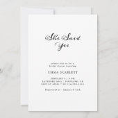 Future Mrs Minimal Rustic Brautparty Foto Einladung (Rückseite)