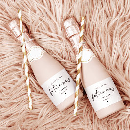 Future Mrs. Modern Handwriting Script  Schaumweinetikett