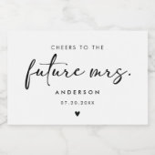 Future Mrs. Modern Handwriting Script Schaumweinetikett (Einzelnes Label)