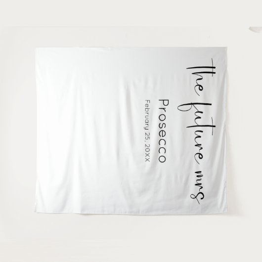 Future Mrs Modern Script Brautparty Backdrop Wandteppich (Vorderseite (Horizontal))