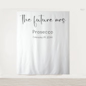 Future Mrs Modern Script Brautparty Backdrop Wandteppich (Vorderseite)