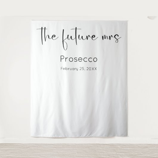 Future Mrs Modern Script Brautparty Backdrop Wandteppich (Vorderseite)