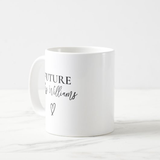 Future Mrs & Mr Mug, Custom Engagement Gift Kaffeetasse (Vorderseite Links)