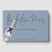 Future Mrs Name Date Dusty Blue Brautparty Gästebuch (Vorderseite)