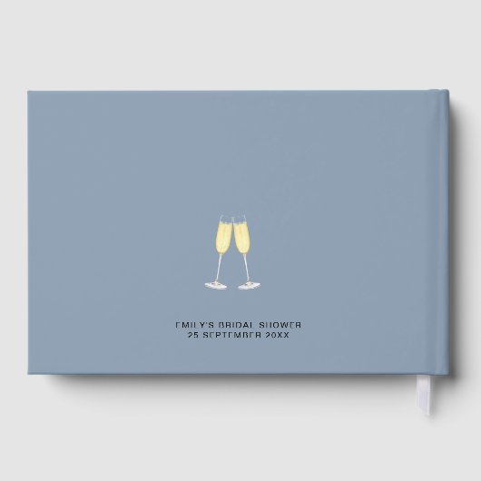 Future Mrs Name Date Dusty Blue Brautparty Gästebuch (Rückseite)